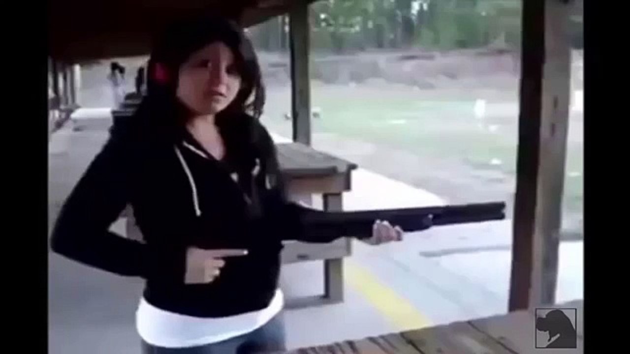 Funny videos,Girls Vs Boys - Shooting Gun Fail 2015 -