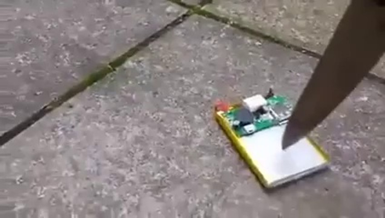 This is what happened when Poking phone's battery with a knife
