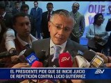 Correa pide juicio de repetición contra Lucio Gutiérrez