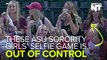 Sorority Girls Can't Stop, Won't Stop Taking Selfies At Baseball Game