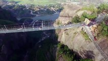 Take a look at the world's longest glass-bottom bridge in China.