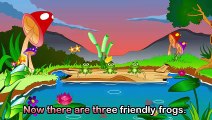 Five Little Friendly Frogs - Nursery Rhymes For Children - with lyrics - Kids Nursery Poem