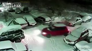 Drunk guy tries to park the car