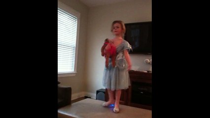 Boy Wears Princess Costume and Pushes Sister Off the Table