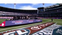 Lip-syncing Ellie Goulding performs at the AFL Grand Final