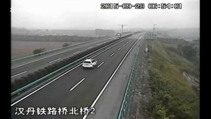 Truck turns over on highway