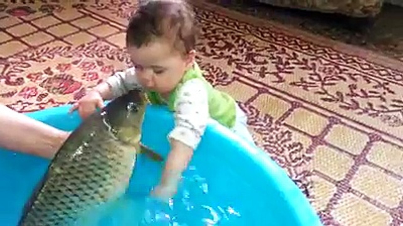 Baby and fish fun