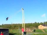 This guy is amazingly doing this stunt, that never have done before