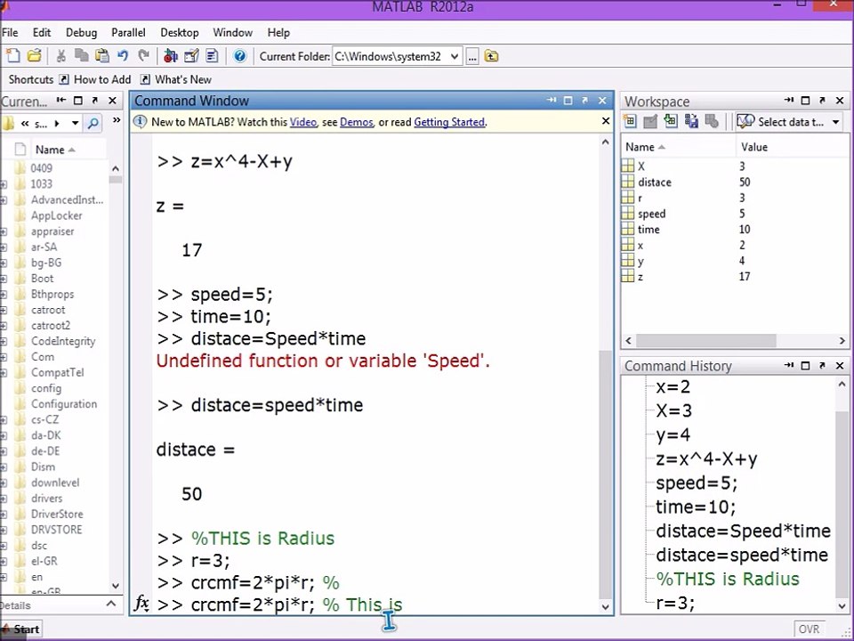 13 MATLAB VARIABLES AND FORMATS  (IN HINDI)