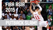 Yi's massive two-handed putback slam! - 2015 FIBA Asia Championship
