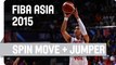 Ailun Guo spins and hits the jumper - 2015 FIBA Asia Championship