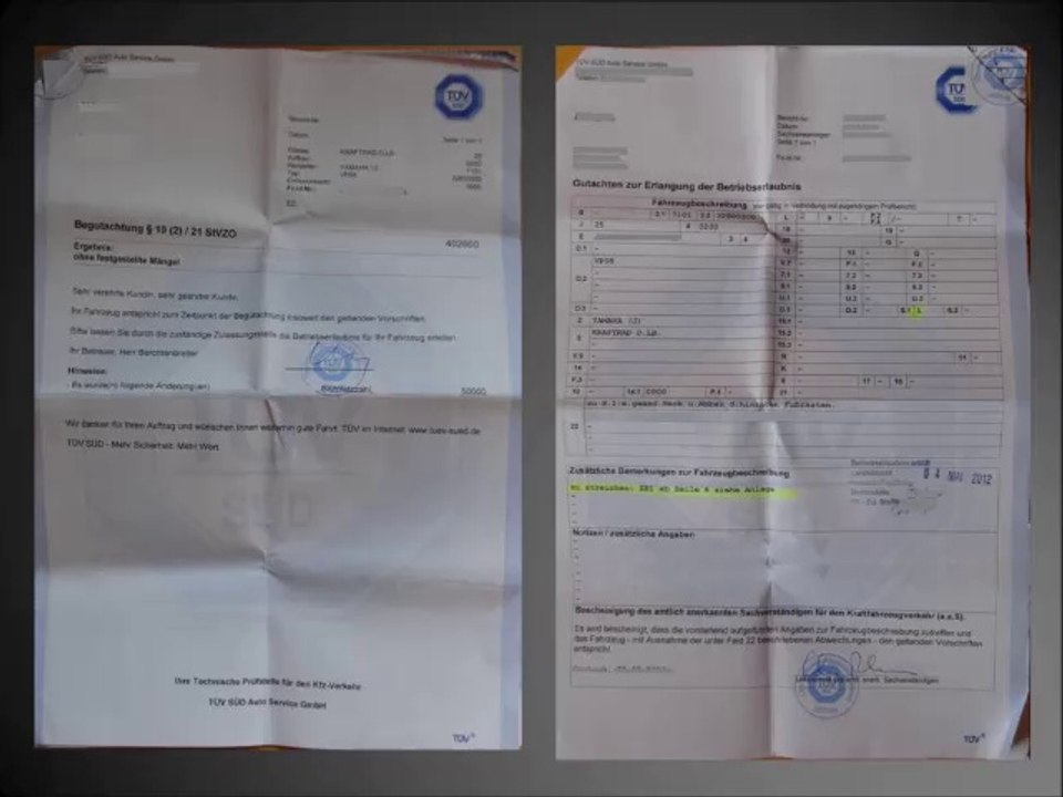 TÜv-einzelabnahme bei eigenkonstruktionen beispiel mitschwingenden heckfender