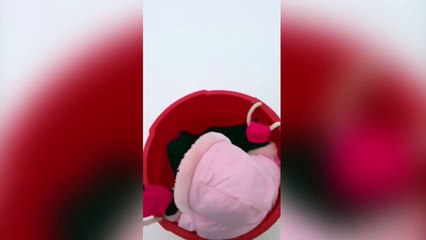 Mom Pushes Girl Too Hard On Icy Driveway