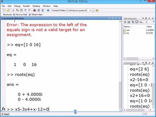 14 MATLAB ALGEBRAIC CALCULATIONS (IN HINDI)