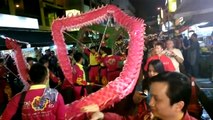 Lion And Dragon Dance Performance On The Street