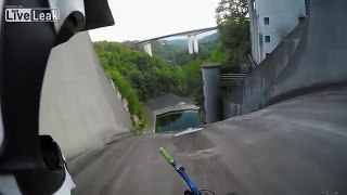 This Guy Rides His Mountain Bike Down A Dam