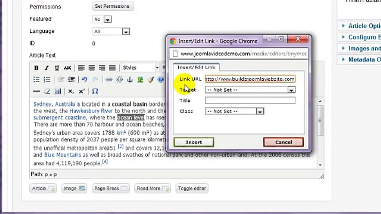 Joomla 2.5 Tutorial - Lesson 14 - Articles