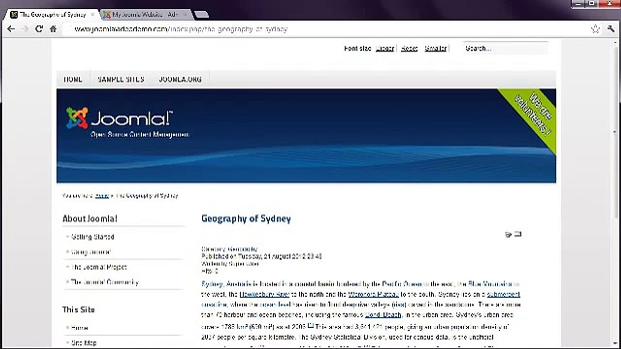 Joomla 2.5 Tutorial - Lesson 15 - Menus