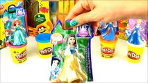 DISNEY Play Doh Princess Rapunzel, Cinderella, Elsa, Anna, Merida - How to make Play dough toys