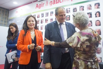 3 octobre 2015 : Jean-Christophe Cambadélis et Claude Roiron au colloque «Les Femmes et l'Euro-Méditterranée»