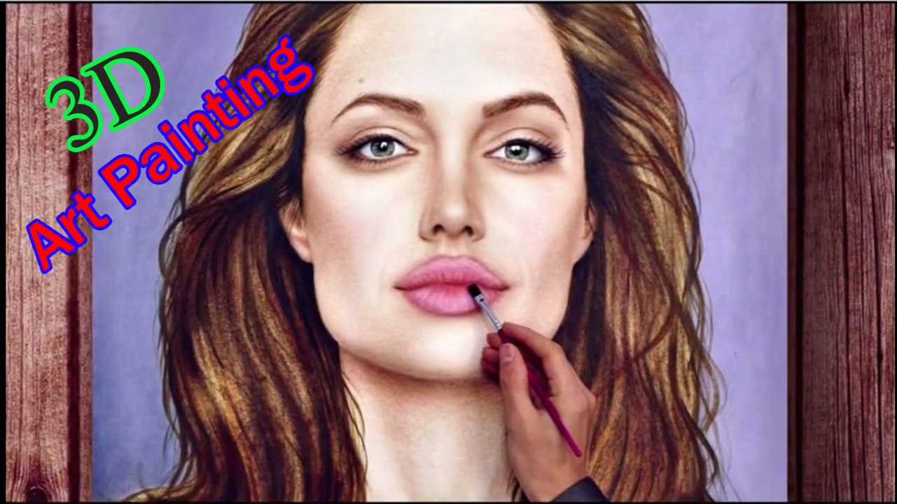 Angelina Jolie AMAZING speed painting (How to Draw a face) HD Art Work
