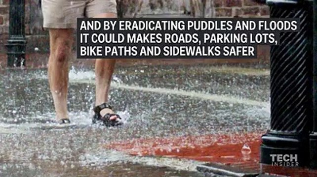 This new 'thirsty' concrete absorbs 880 gallons of water a minute.