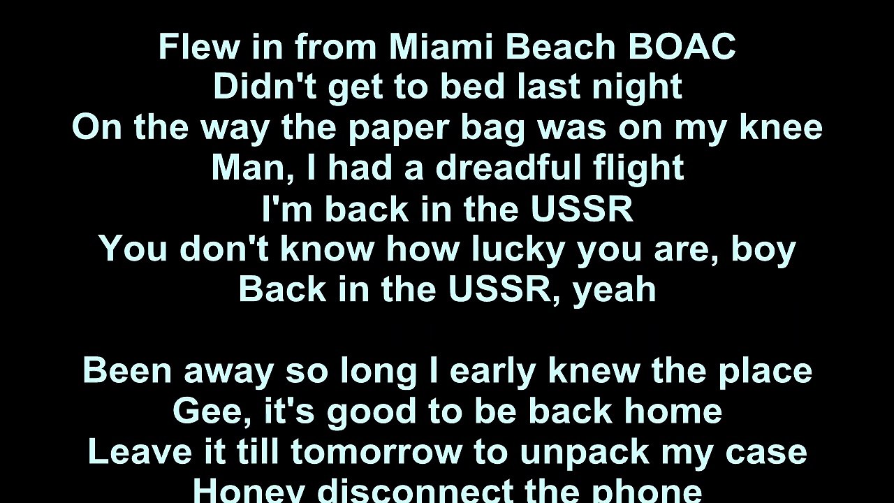 lips like b.o.a.c lyric Beatles – Back In The USSR Lyrics Beatles – I'm Looking Through