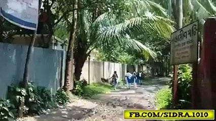 Girls crossing walls .boys making video of girls