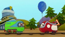 Trains. Coloring Book - The Balloon Cartoon for learning colors (Train Cartoon)