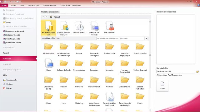 Access - Concevoir un Gestionnaire de Base de données (Module 4)