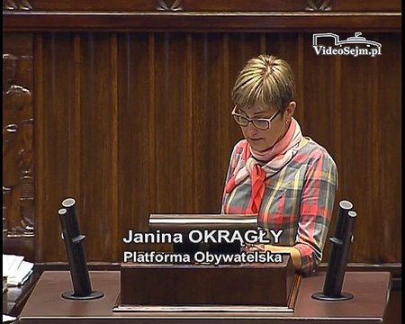Poseł Janina Okrągły - Wystąpienie z dnia 24 wrze�nia 2015 roku.