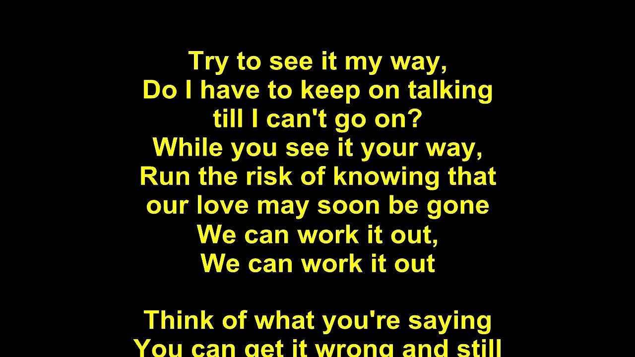 Beatles – We Can Work It Out Lyrics