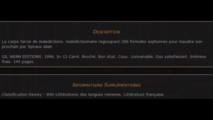 Le  Malédictionnaire  (Quatrième partie)