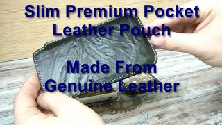 HTC One M8 - Genuine Leather Slim Premium Pocket Case Cover