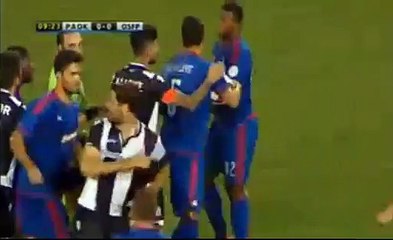 Αψιμαχία παικτών ΠΑΟΚ-Ολυμπιακός