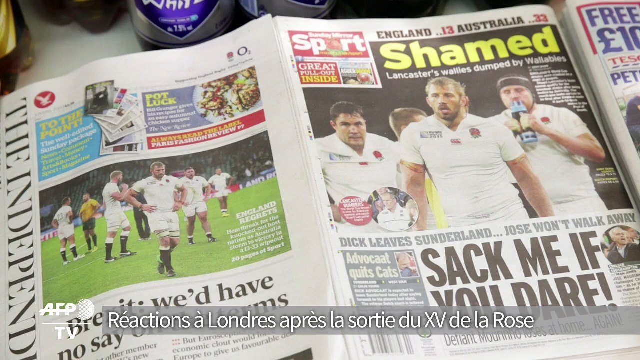Rugby: réactions à Londres après l'élimination de l'Angleterre