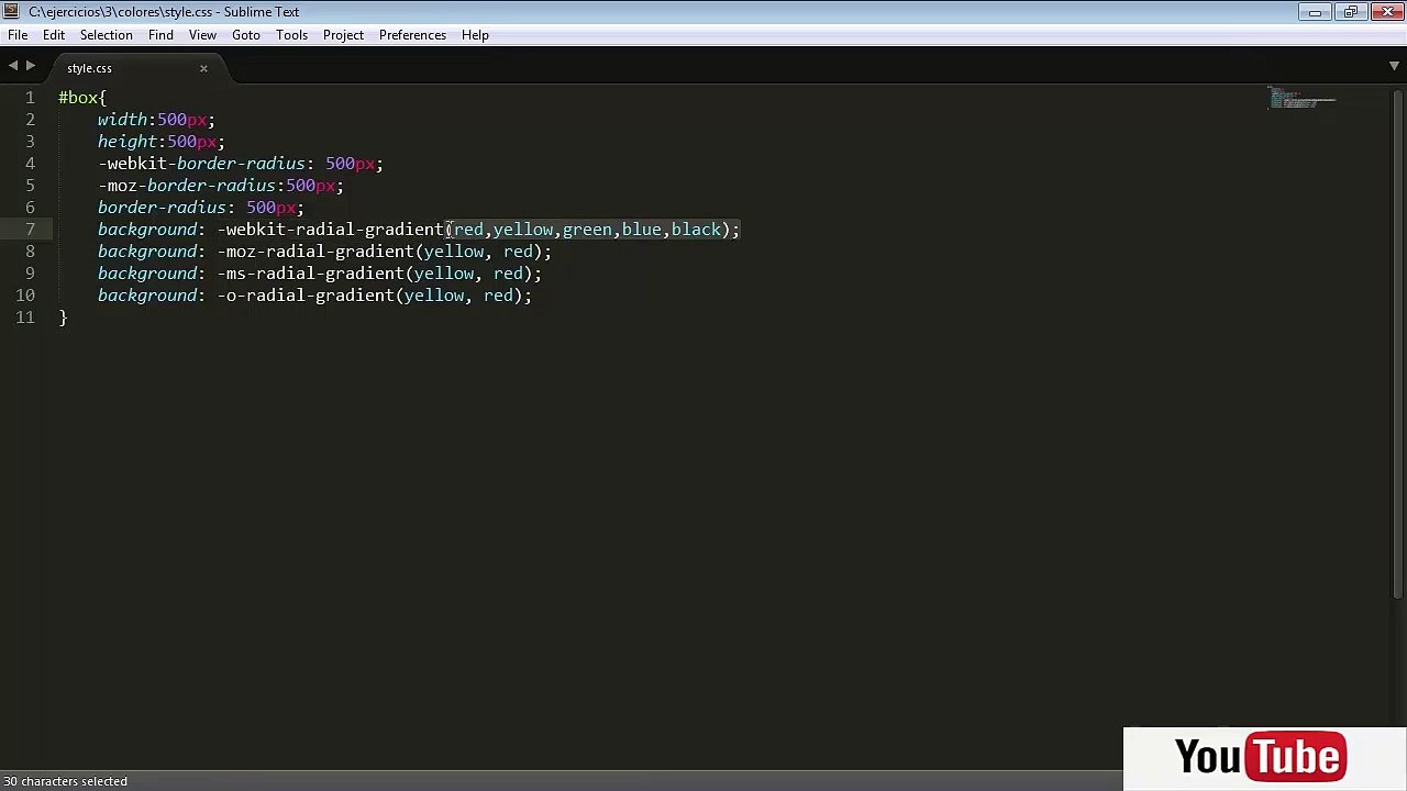 CSS3 HTML5 Degradados Parte 2