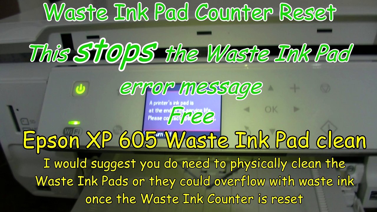 Reset Epson XP 610 Waste Ink Pad Counter 