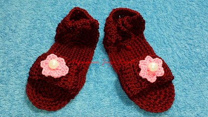Cara Merajut Sandal Bayi Ukuran 11 Cm