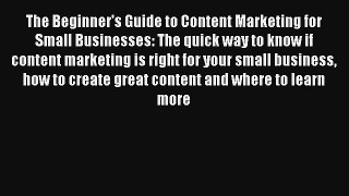 The Beginner's Guide to Content Marketing for Small Businesses: The quick way to know if content
