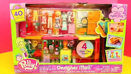POLLY POCKET MALL Toy + Disney Magic Clip Dolls Frozen Elsa & Barbie Shopping & Play Doh Food