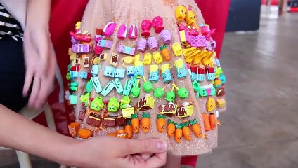 SHOPKINS Fashion Show at the Little Runway Featuring a Shopkins Costume Dress & Season 3 Toys