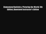 AudioBook Elementary Statistics Picturing the World 5th Edition Annotated Instructor's Edition