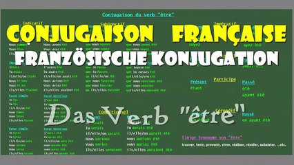 La Conjugaison Française - Die Französische Konjugation - das Verb "être"