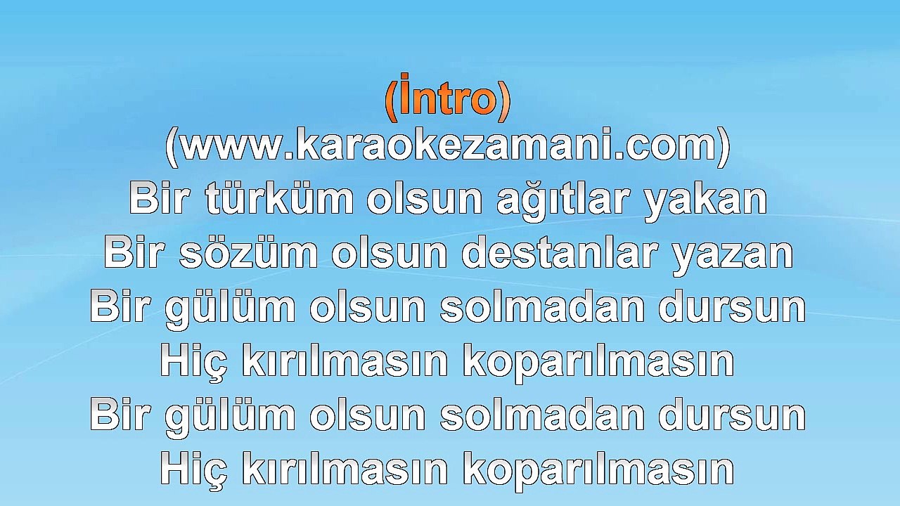 İbrahim Tatlıses - Bi Tanem - 2014 TÜRKÇE KARAOKE