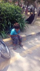 Child sleeping on footpath. So sad..