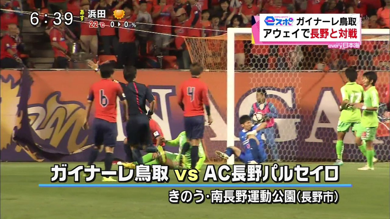 ｅスポ　サッカーＪ３　ガイナーレ鳥取　長野と対戦