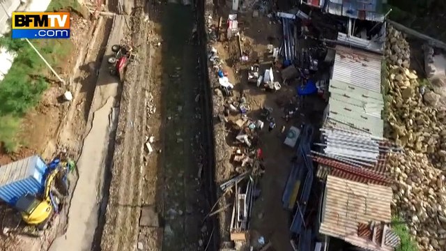 Images aériennes BFMTV prises d'un drone des dégâts dans les Alpes-Maritimes