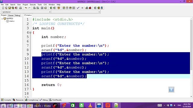 9 C PROGRAMMING LOOPING CONSTRUCTS INTRODUCTION (IN HINDI)