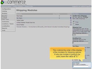 Managing shipping modules in OS commerce